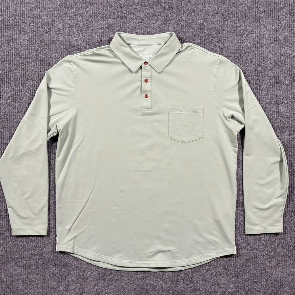 Veboon Dynamic Flex Polo Shirt Mens XL Green Long Sleeve Stretch Casual Pocket